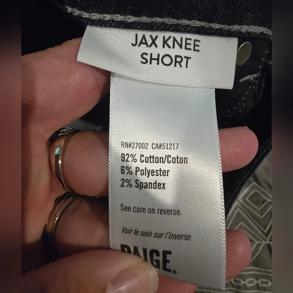 PAIGE Jax Knee Bermuda Denim Shorts Size 23 - Picture 7 of 8